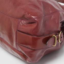 Pre Owned Coach Fuchsia Patent Leather Maggie Mia Shoulder Bag