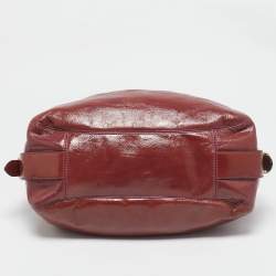 Pre Owned Coach Fuchsia Patent Leather Maggie Mia Shoulder Bag