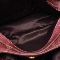 Pre Owned Coach Fuchsia Patent Leather Maggie Mia Shoulder Bag