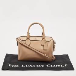 Coach Beige Leather Mini Bennett Satchel