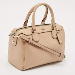 Coach Beige Leather Mini Bennett Satchel
