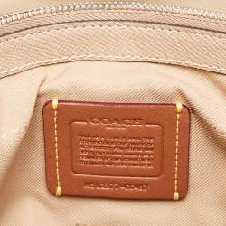 Coach Beige Leather Wyn Wristlet Pouch