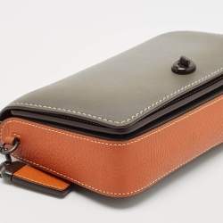 Coach Grey/Brown Leather Dinky Crossbody Bag