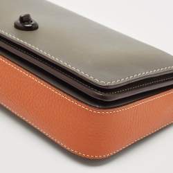 Coach Grey/Brown Leather Dinky Crossbody Bag