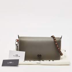 Coach Grey/Brown Leather Dinky Crossbody Bag