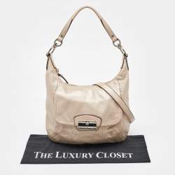 Coach Metallic Beige Leather Kristin Hobo
