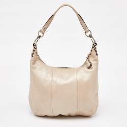 Coach Metallic Beige Leather Kristin Hobo