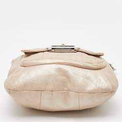 Coach Metallic Beige Leather Kristin Hobo