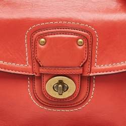 Coach Orange Leather Willis Legacy Saddle Crossbody Bag