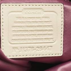Pre Owned Coach Beige Signature Canvas and Leather Edie 31 Satchel