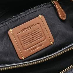Pre Owned Coach Navy Blue Signature Jacquard Canvas and Leather Dalton 31 Shoulder Bag