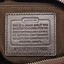 Coach Beige/Brown Signature Canvas and Patent Leather Hobo