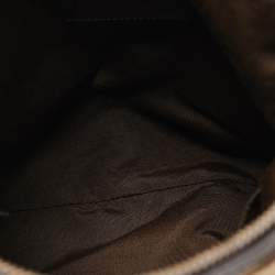 Coach Beige/Brown Signature Canvas and Patent Leather Hobo