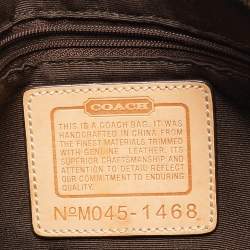 Coach Beige Signature Canvas and Leather Front Pocket Crossbody Bag