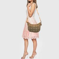 Coach Beige Signature Canvas and Leather Front Pocket Crossbody Bag