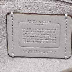 Pre Owned Coach Grey Leather and Python Embossed Leather Brynn Flap Crossbody Bag