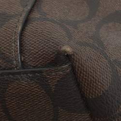 Coach Brown Signature Coated Canvas Ava Chain Tote