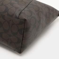 Coach Brown Signature Coated Canvas Ava Chain Tote