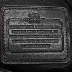 Coach Dark Grey/Black Signature Canvas and Leather Edie Hobo