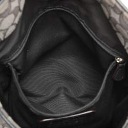 Coach Dark Grey/Black Signature Canvas and Leather Edie Hobo