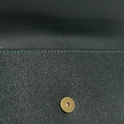 Coach Dark Green Leather Wyn Crossgrain Flap Crossbody Bag