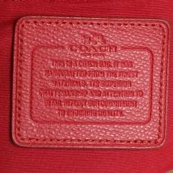Coach Red/Beige Signature Coated Canvas and Leather Mini Bennett Satchel