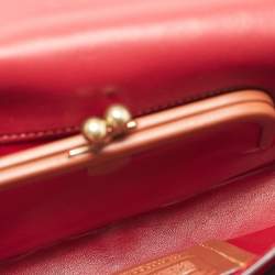 Coach Burgundy Signature Embossed Leather Dinky Crossbody Bag