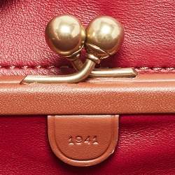 Coach Burgundy Signature Embossed Leather Dinky Crossbody Bag