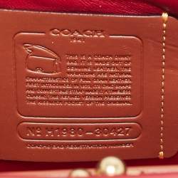 Coach Burgundy Signature Embossed Leather Dinky Crossbody Bag