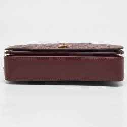 Coach Burgundy Signature Embossed Leather Dinky Crossbody Bag