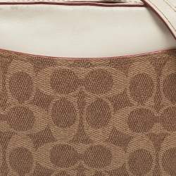 Coach White/Brown Signature Coated Canvas Camera Crossbody Bag