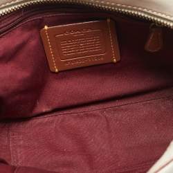 Coach White/Brown Signature Coated Canvas Camera Crossbody Bag