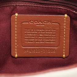 Coach White/Brown Signature Coated Canvas Camera Crossbody Bag