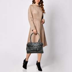Coach Black Leather Hamptons Braided Tote