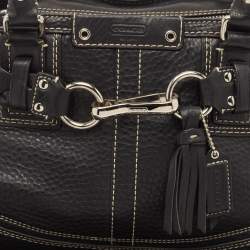 Coach Black Leather Hamptons Braided Tote