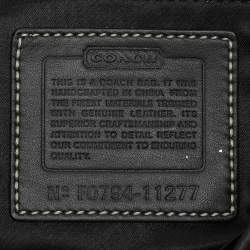 Coach Beige/Black Canvas and Leather Baguette Shoulder Bag