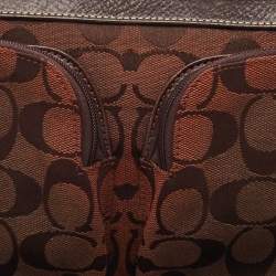Coach Dark Brown Signature Canvas Double Pocket Waist Bag