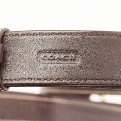 Coach Dark Brown Signature Canvas Double Pocket Waist Bag