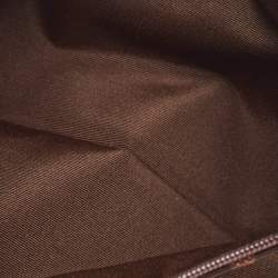 Coach Dark Brown Signature Canvas Double Pocket Waist Bag