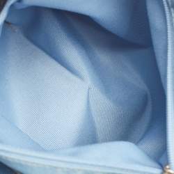 Pre Owned Coach Blue/Dark Brown Signature Canvas and Suede Shoulder Bag