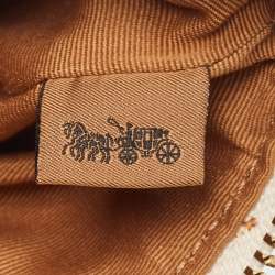 Coach Beige Signature Coated Canvas Double Corner Zip Wristlet Pouch