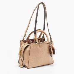 Coach Beige Signature Leather Rogue Tote