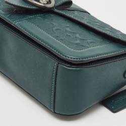 Coach Dark Green Signature Embossed Leather Georgie Shoulder Bag