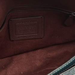 Coach Dark Green Signature Embossed Leather Georgie Shoulder Bag