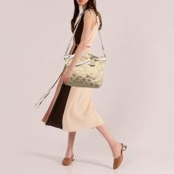 Coach White/Beige Signature Canvas Sophia Madison Tote