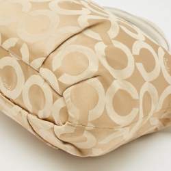 Coach White/Beige Signature Canvas Sophia Madison Tote