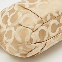 Coach White/Beige Signature Canvas Sophia Madison Tote