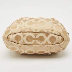 Coach White/Beige Signature Canvas Sophia Madison Tote