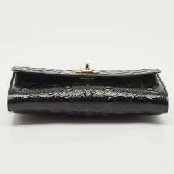 Coach Black Signature Embossed Patent Leather Chain Crossbody Bag
