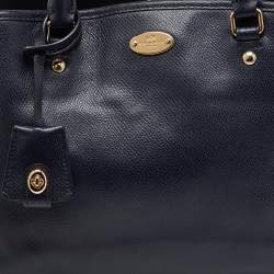 Pre Owned Coach Navy Blue Leather Margot Carryall Satchel